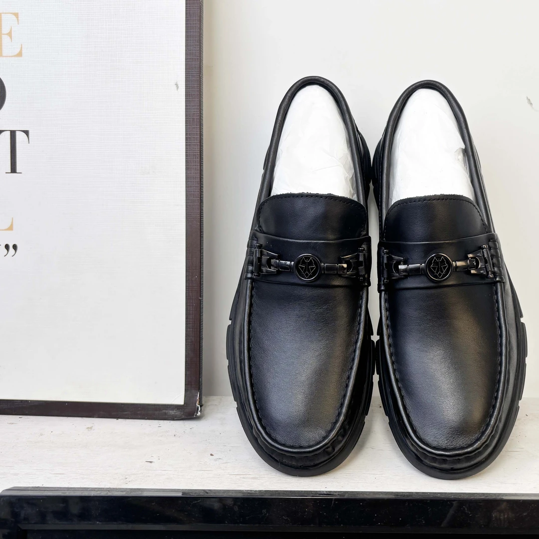 断码清了男士真皮豆豆鞋一脚蹬休闲皮鞋舒适透气夏季男鞋潮流软底