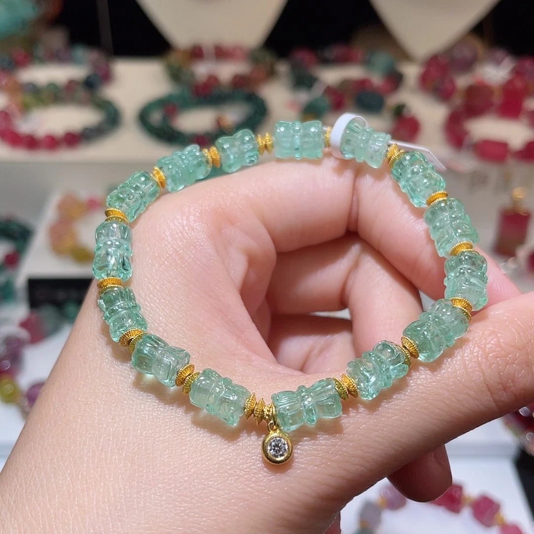 碧玺手链18K金镶嵌碧玺手链