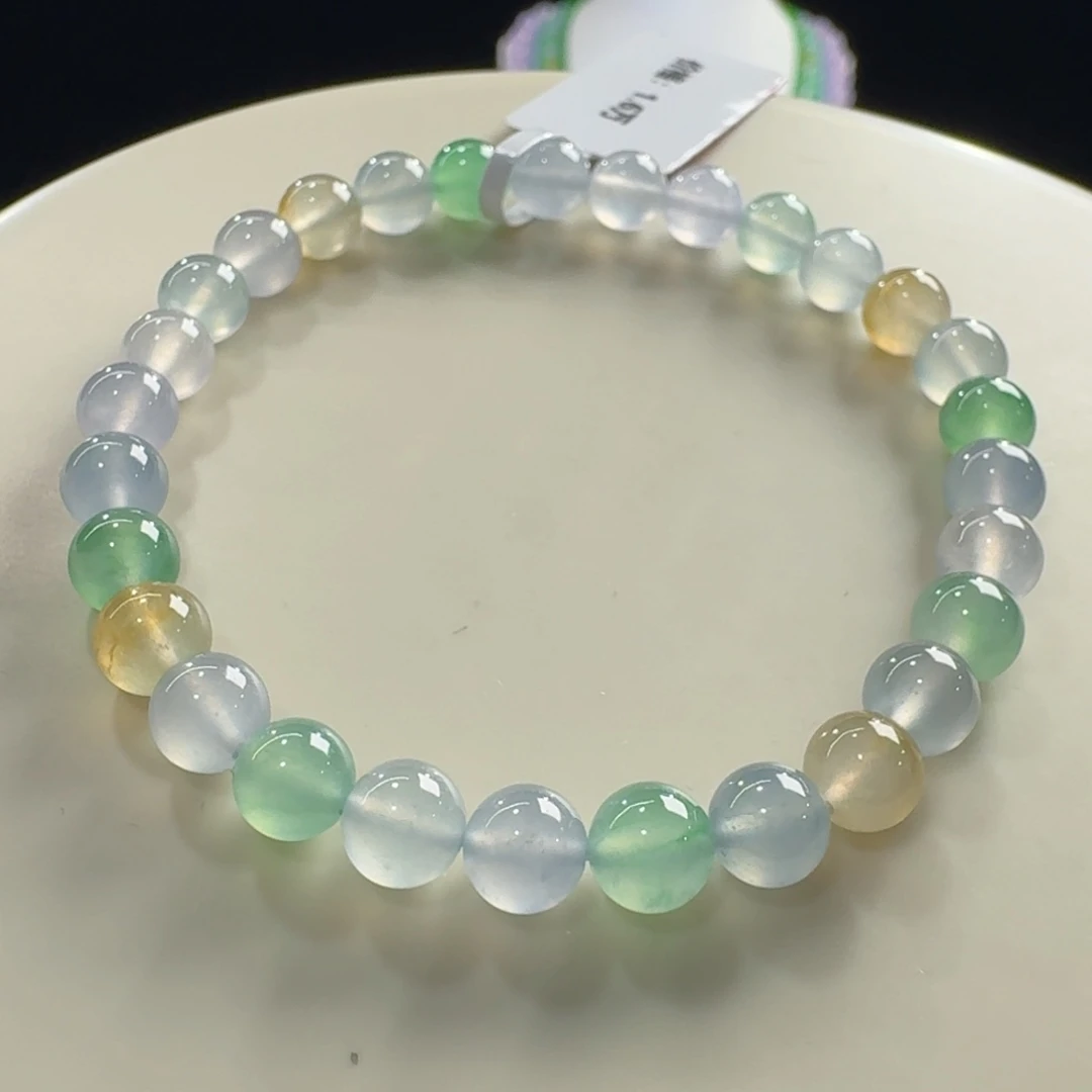 未镶嵌手链翡翠冰胶高冰马卡龙单圈卡6mm