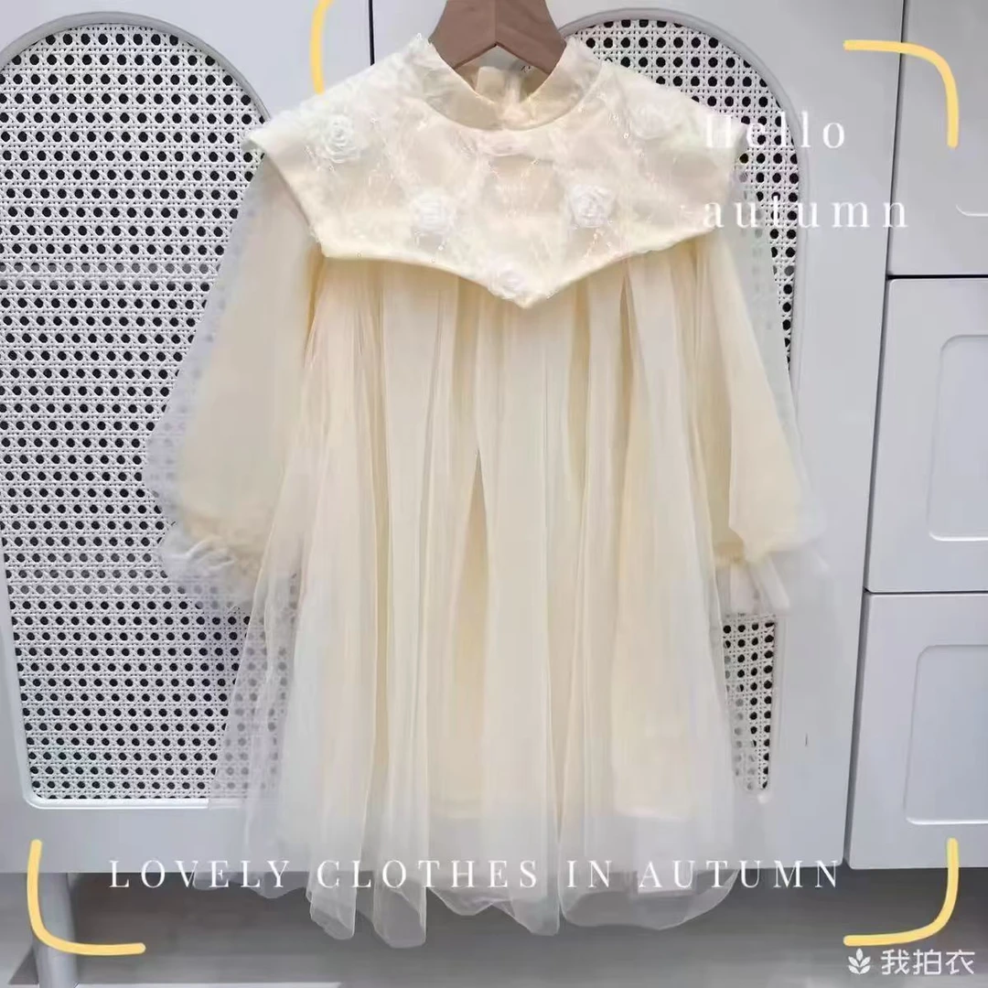 【自营｜公主风设计款 超软类肤柔纱】女童春款连衣裙0217003