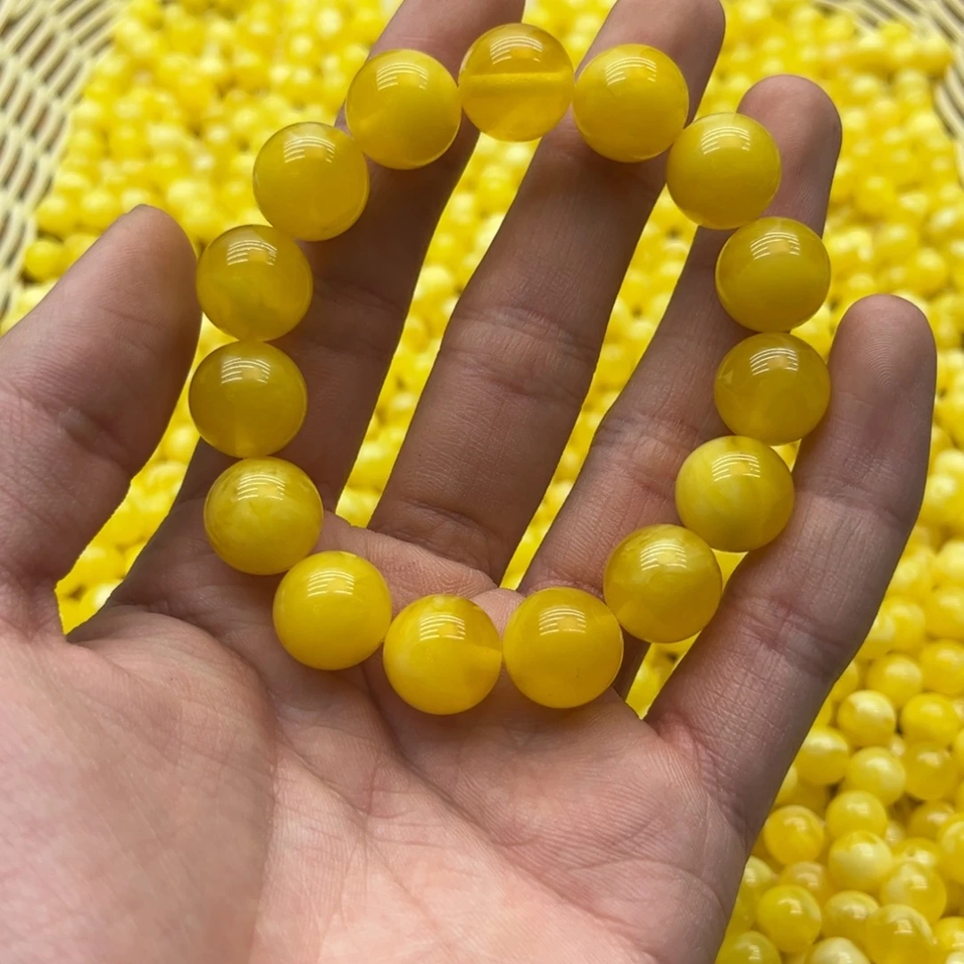琥珀未镶嵌手链14m