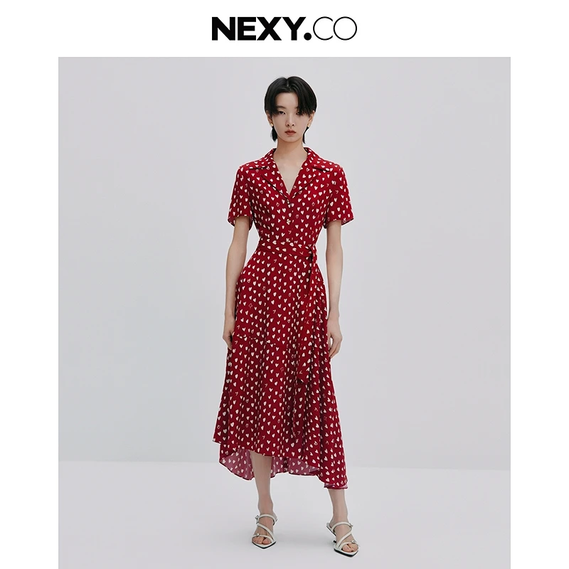 NEXY.CO/奈蔻丝绸连衣裙|奢级蚕丝|法式复古|时装周|XF05471A9