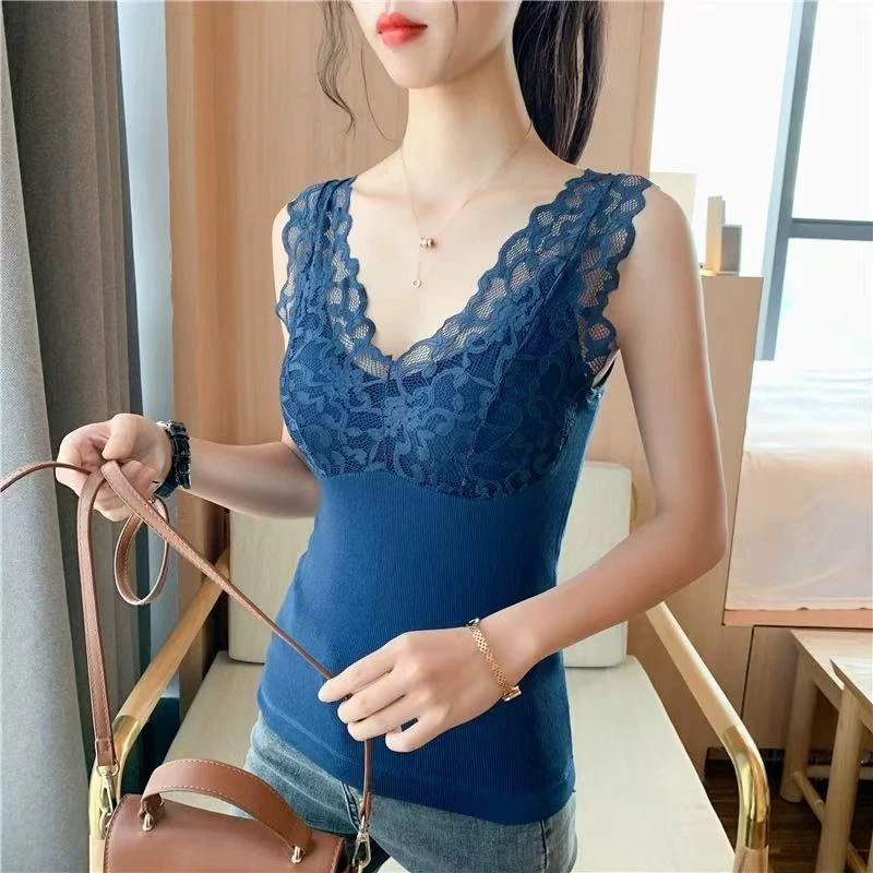 S001修身型标准性感蕾丝打底背心吊带美背外穿无痕