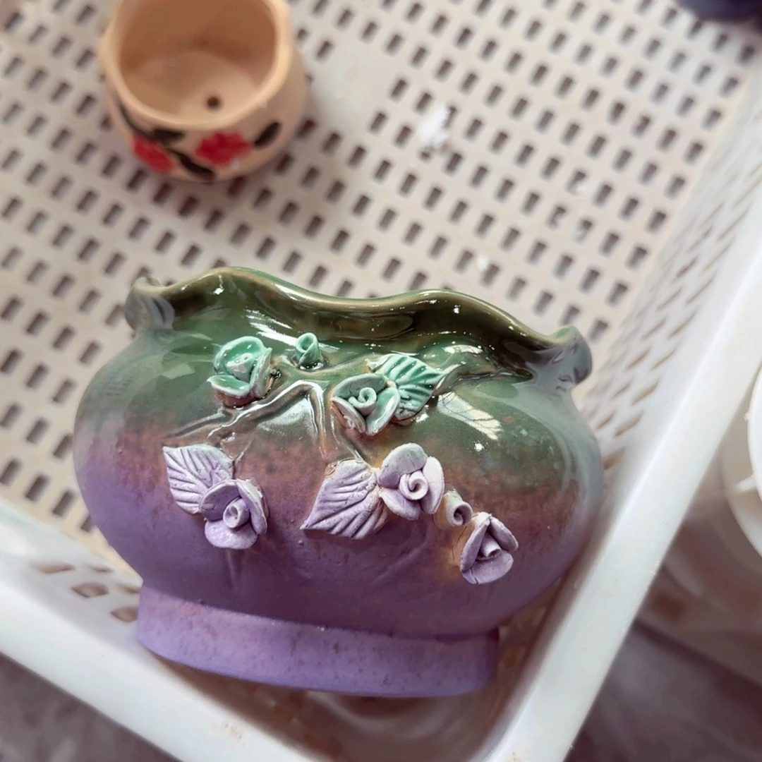 紫砂花盆瑕疵瑕疵