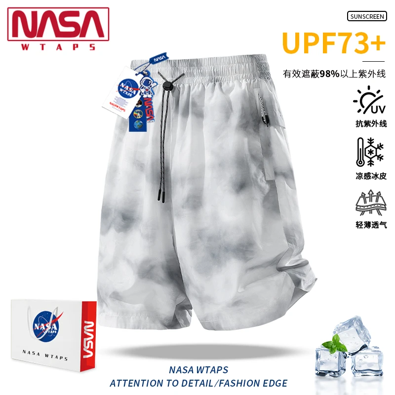 NASA WTAPS夏季薄款透气扎染防晒短裤男款休闲沙滩运动凉感五分裤