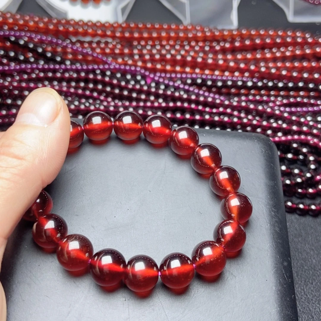 未镶嵌手链石榴石福*仙10橙红色毕业级10