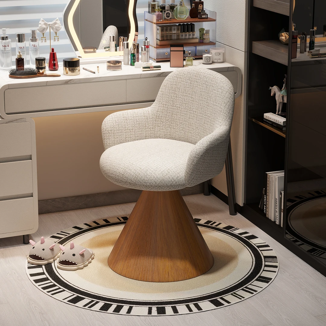 卧室轻奢化妆椅女生宿舍可旋转化妆凳网红衣帽间高级感梳妆凳简约