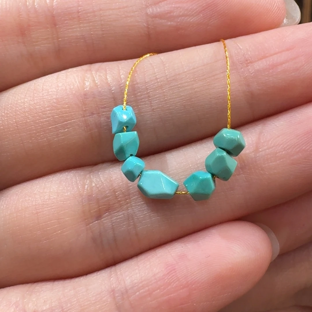 绿松石未镶嵌珠宝半成品无相珠4mm