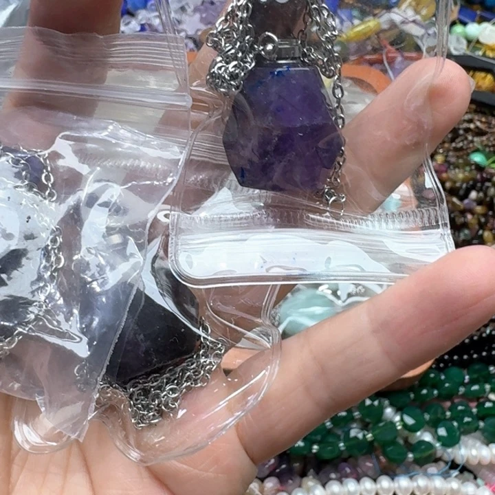 合金玛瑙/玉髓珠宝半成品一个紫水晶香水瓶