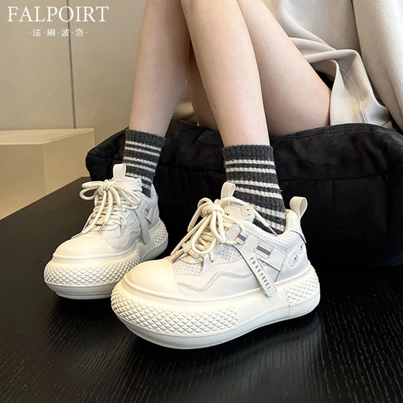 FALPOIRT丑萌米奇大头面包鞋女2025春秋新款潮流软底增高小白板鞋