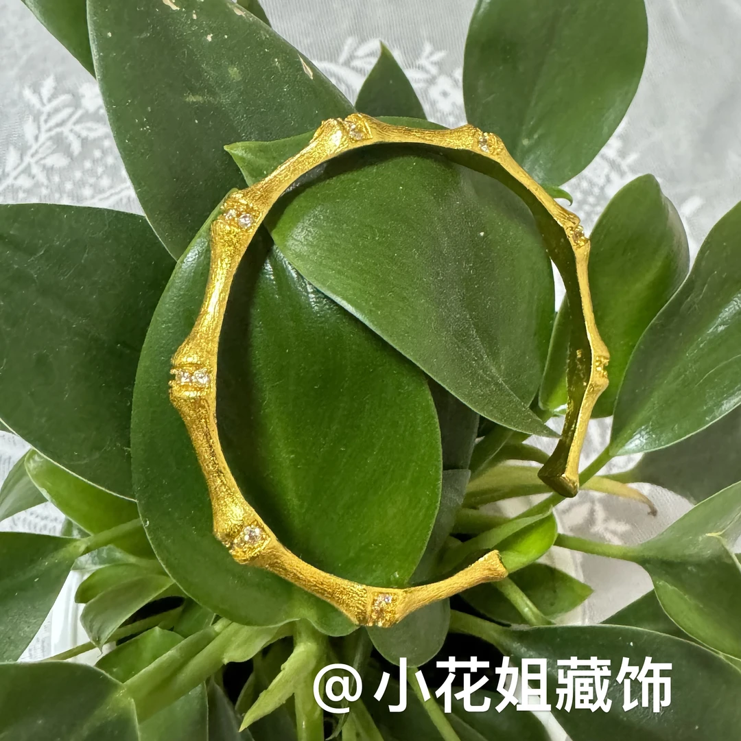 铜合金手镯 铜合金女款竹节高级感轻奢拉丝气质百搭精致时尚