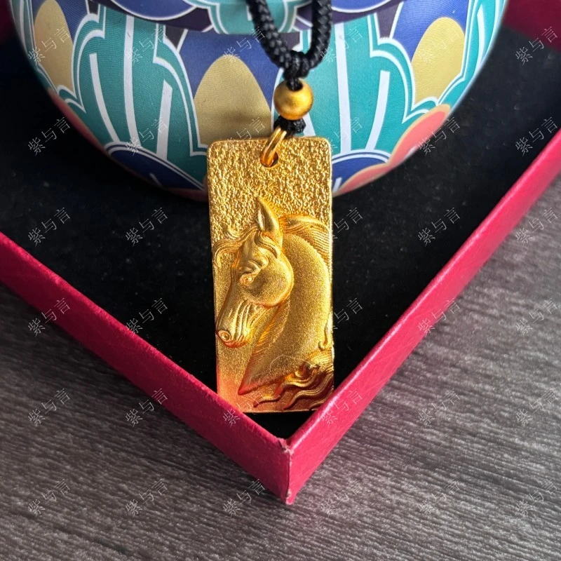 合金吊坠 合金吊坠 合金诸事顺遂马头方牌吊坠项链
