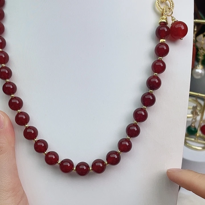 玛瑙/玉髓颈饰合金