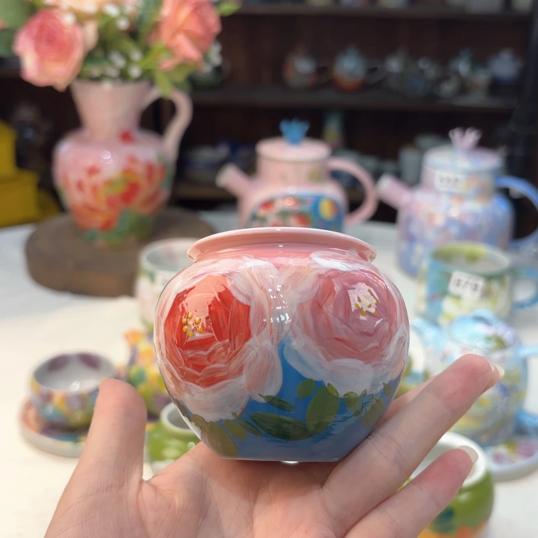 景德镇手绘高温釉下彩陶瓷茶具