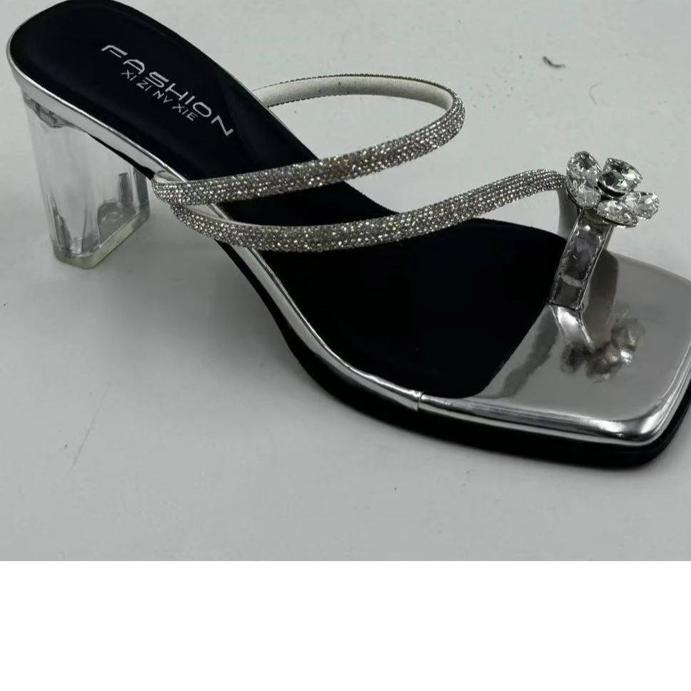 IEF/爱依服2025新款夏季方头露趾粗跟拖鞋5N18-8126-