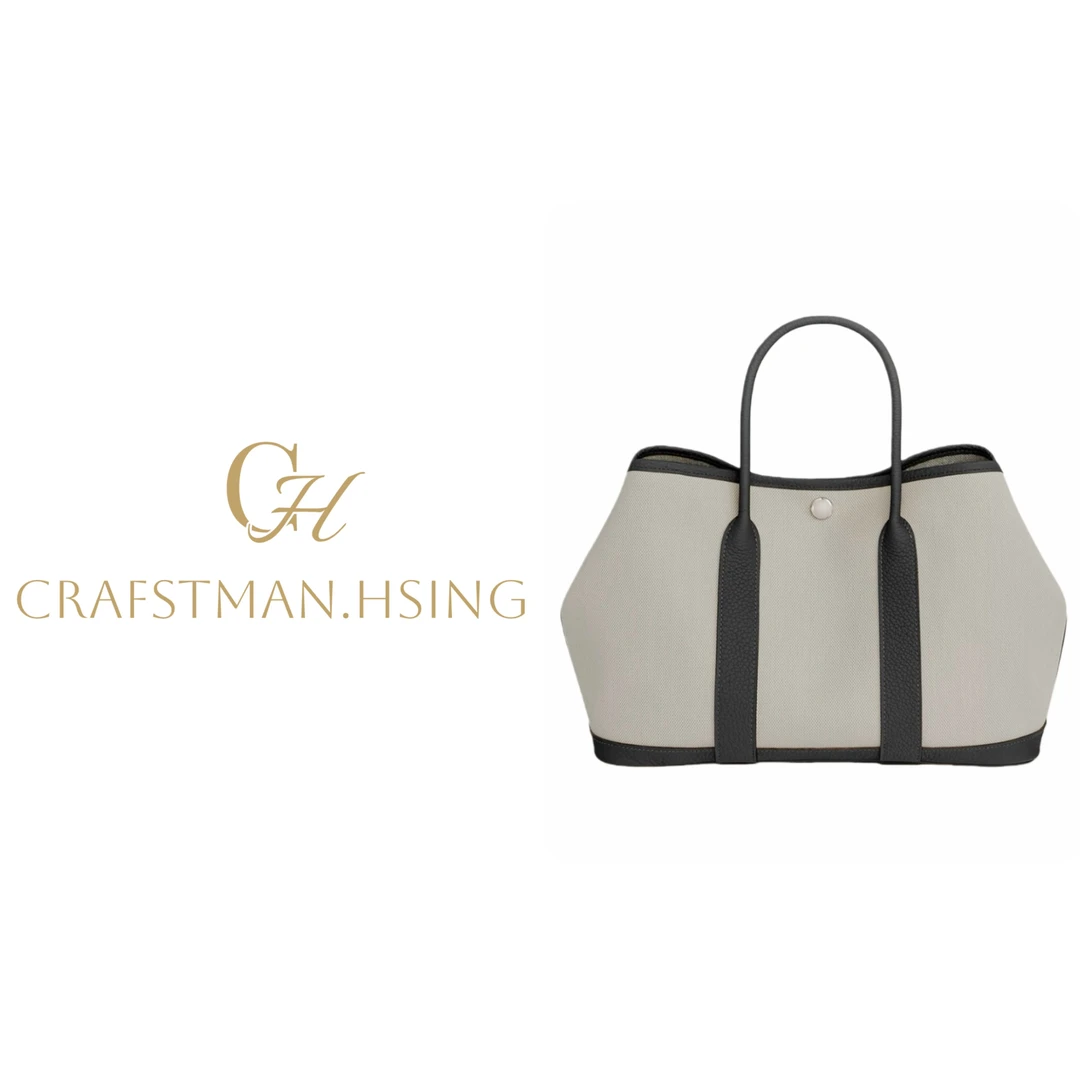 【匠者老邢】轻便实用 帆布拼皮 真皮negonda 花园包30 熊猫色