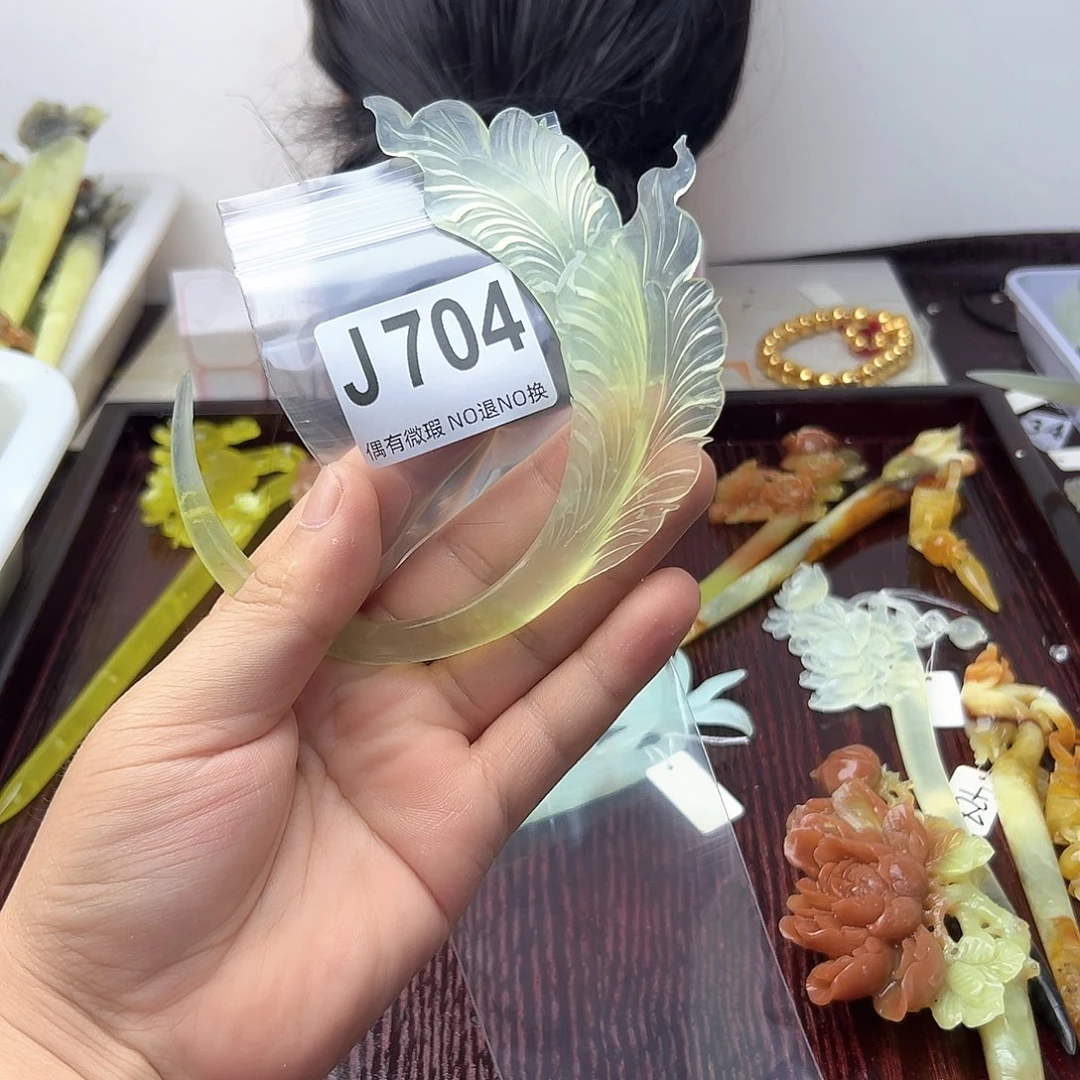 蛇纹石玉合金发饰鬼****1
