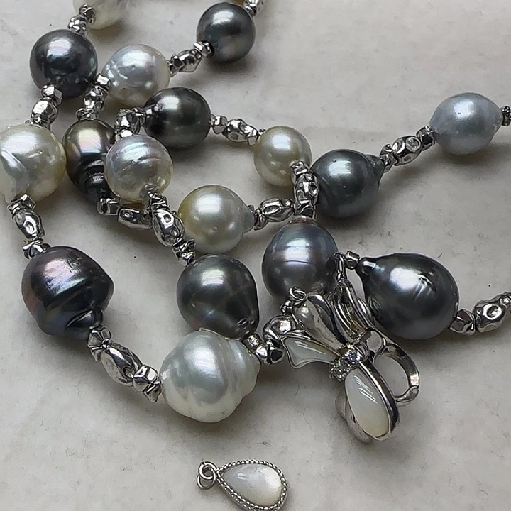 颈饰海水珍珠银S925镶嵌