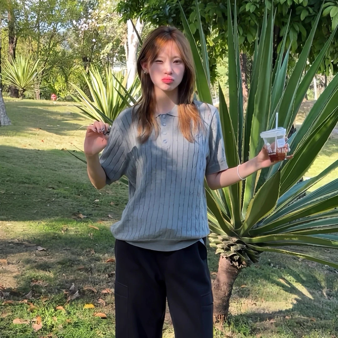 【qinggg专属】Stay the Night长绒棉混纺polo领/亨利领针织短袖