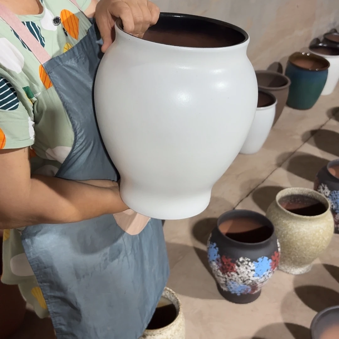 紫砂花盆口20高31