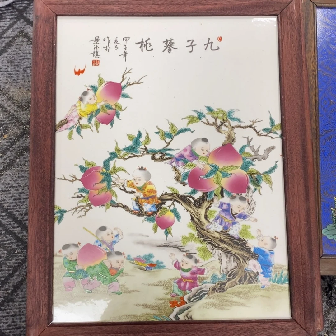 瓷37*28*1景德镇瓷板画柴窑烧制