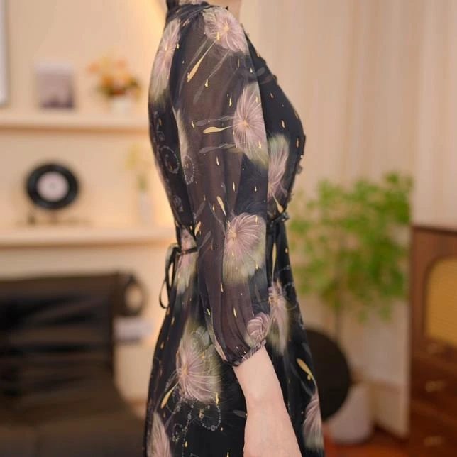 【MM】新款女神高贵优雅气质裙减龄气质宽松显瘦连衣裙