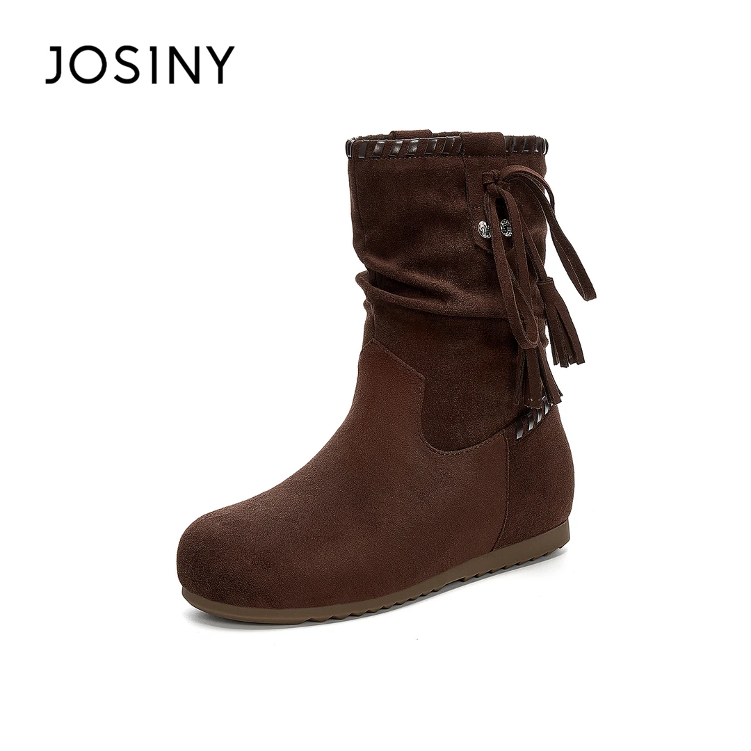 卓诗尼短靴女2025新款秋冬英伦风马丁靴百搭美拉德废土休闲堆堆靴