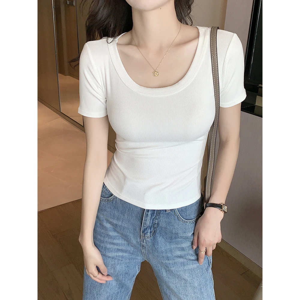521定制短袖恤女春夏简约外穿百搭修身舒适透气打底上衣潮爆款