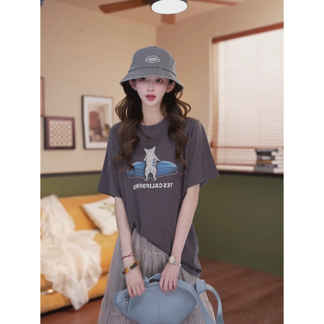 余紫绮【失乐园】欧若风 时尚百搭新款T恤女显瘦上衣ZT5201051