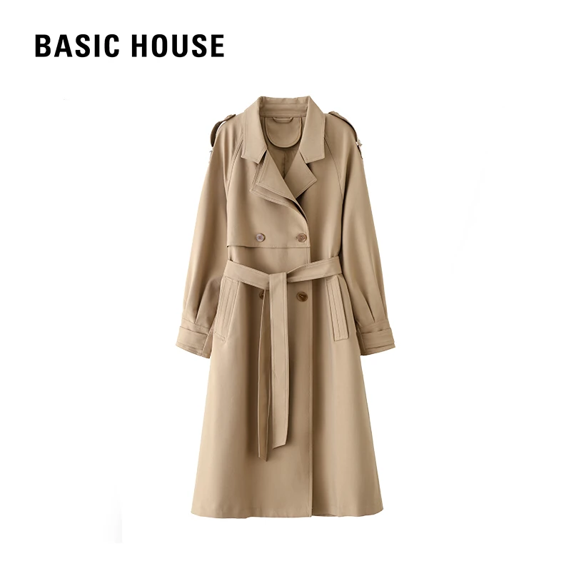 Basic House/百家好春秋季气质女尤莱特穿搭英伦风百搭风衣外套