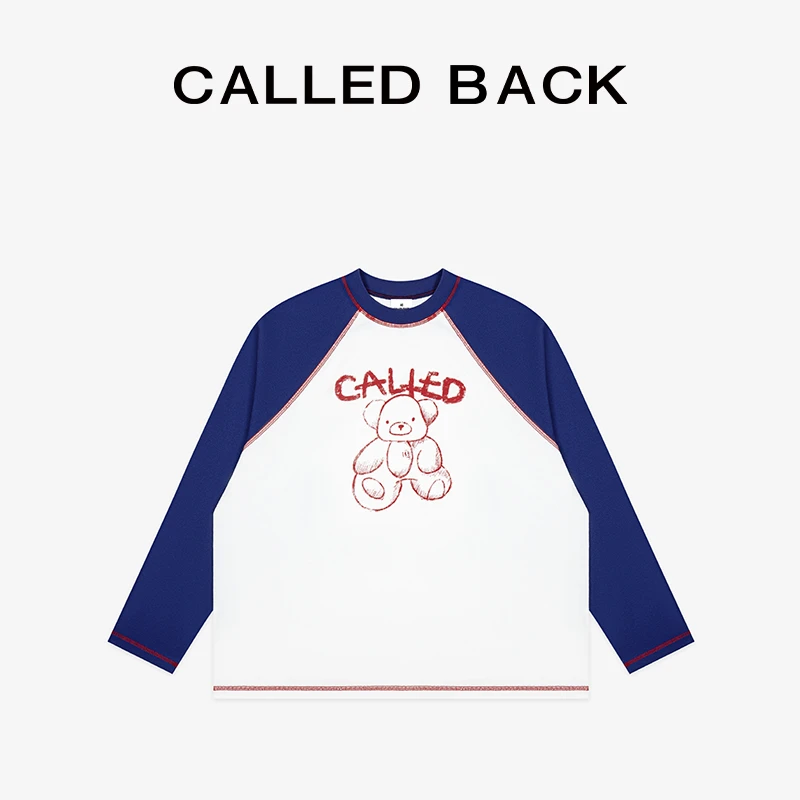 CALLED BACK【李一桐同款】草莓熊卫衣女秋季新款撞色宽松长袖上衣