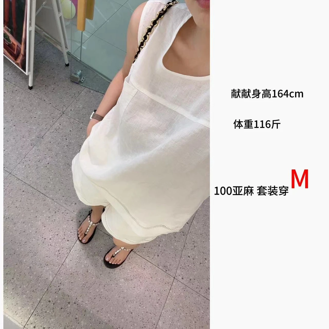 “高定套装” 精工版100亚麻套装 藏青色白色 两色可选  24-361