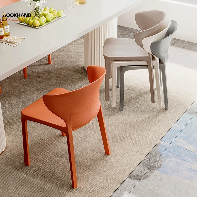 网红塑料椅子加厚家用餐椅休闲餐厅靠背椅书桌椅商用吃饭餐桌凳子