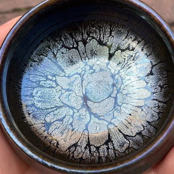 茶盏建窑建盏茶杯 牡丹