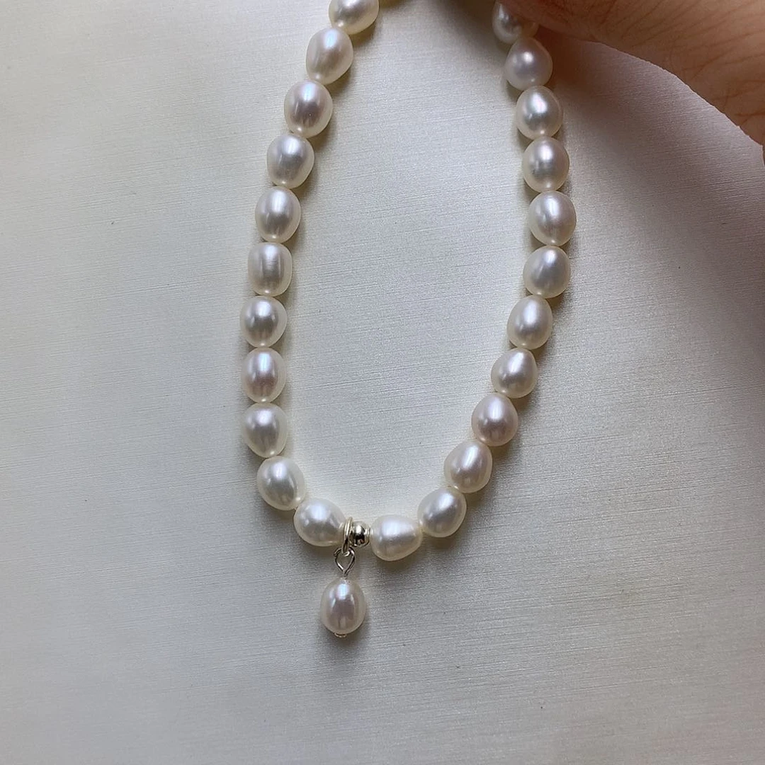 银S925镶嵌手链淡水珍珠