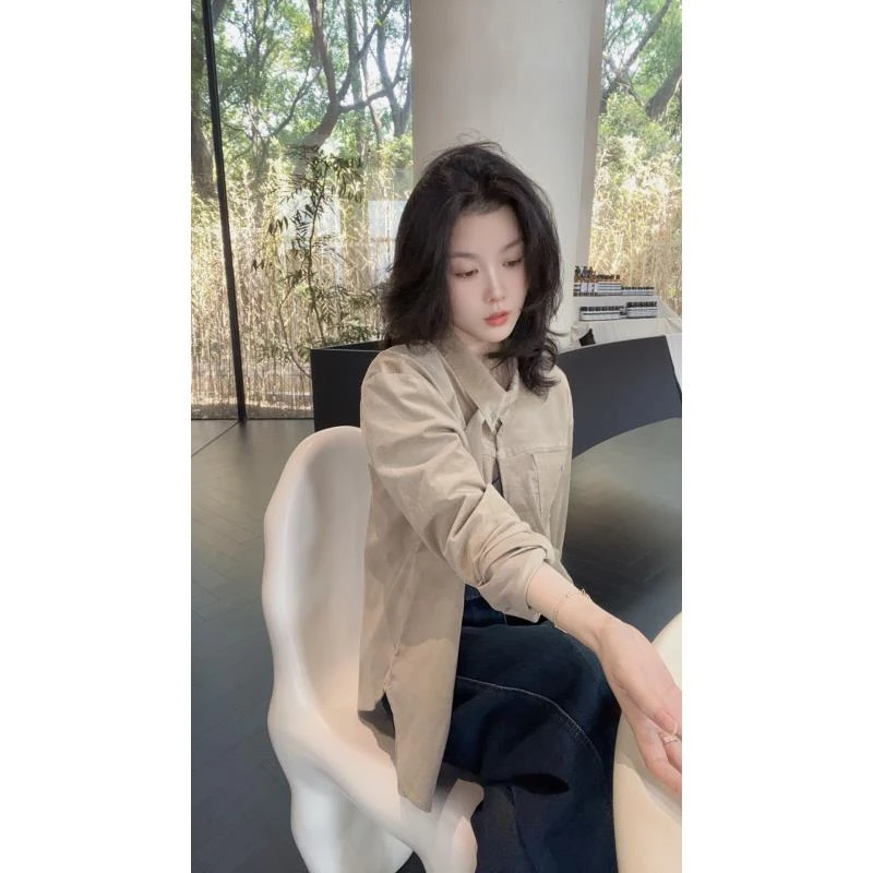 悦悦专属●小众领结设计感平绒时尚衬衣S063