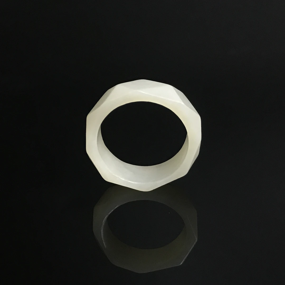 清代和田玉多棱指环/529806/收藏/传承/【友谊文物商店】