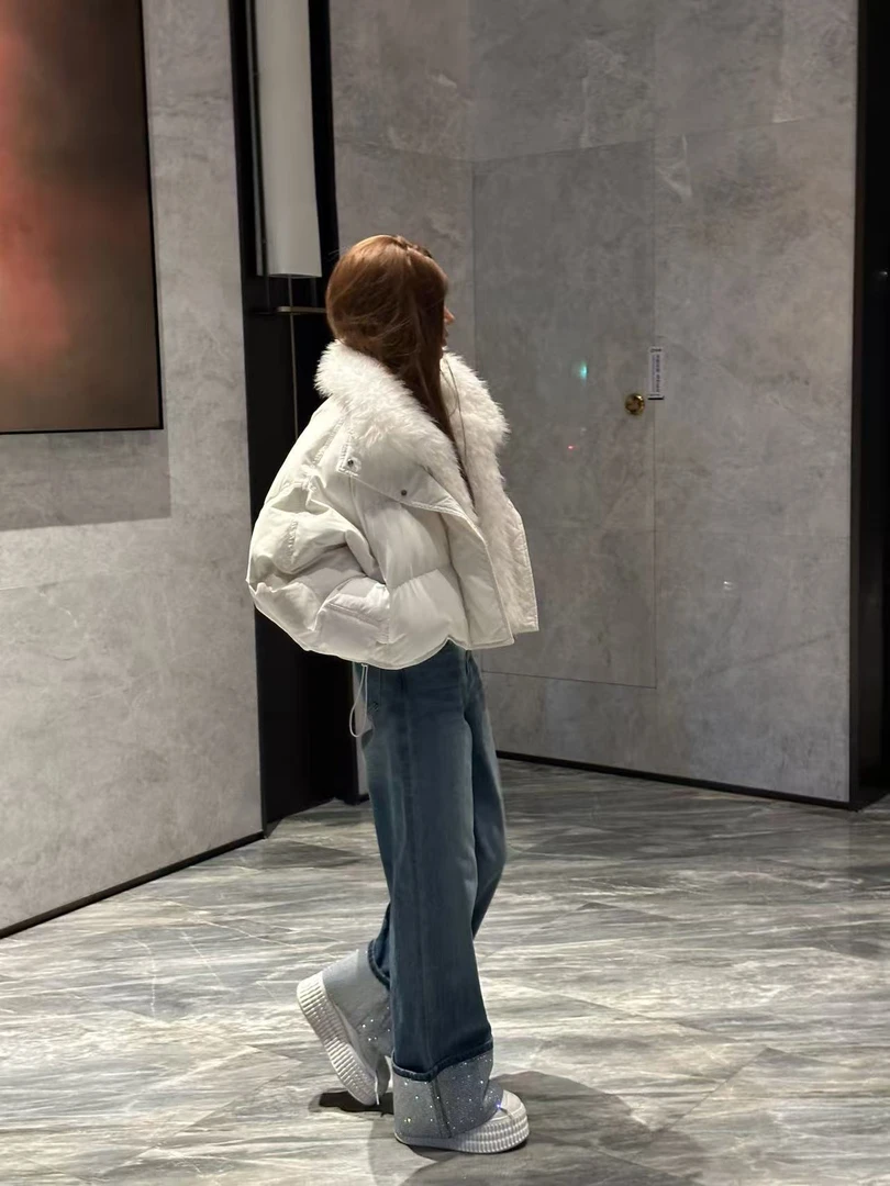 可可不加酱【步入星辰】设计裤脚亮钻百搭时尚牛仔裤LWJ25D4K3993