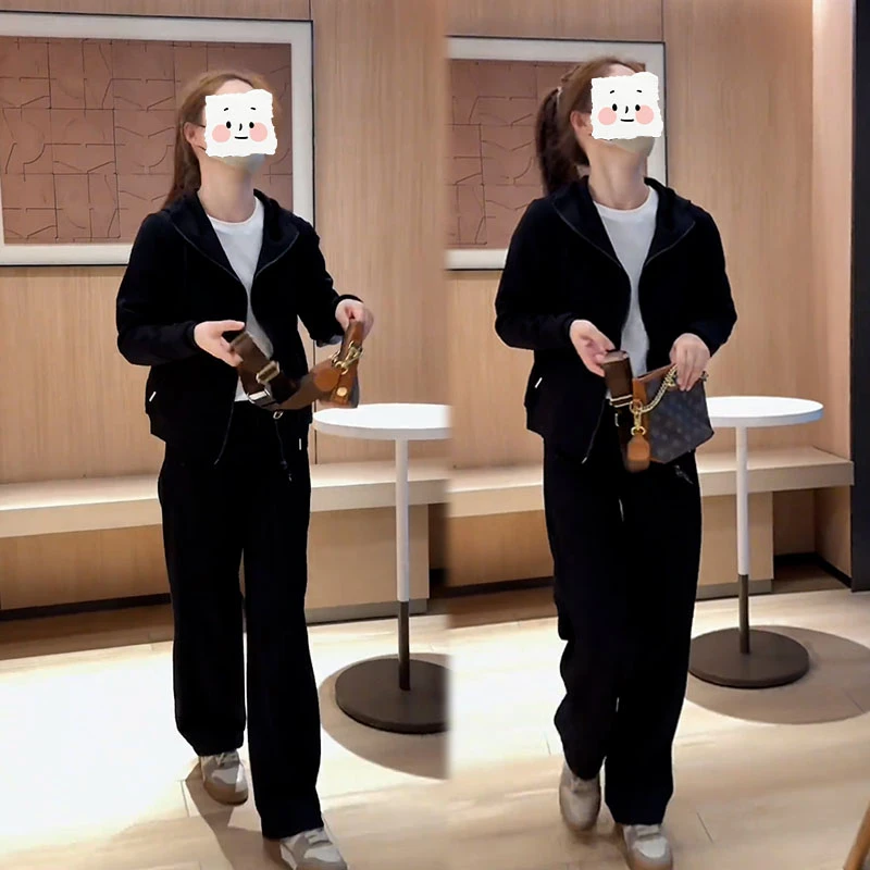 2025秋季新款设计感轻熟风百搭开衫女内搭打底衫背心休闲裤三件套