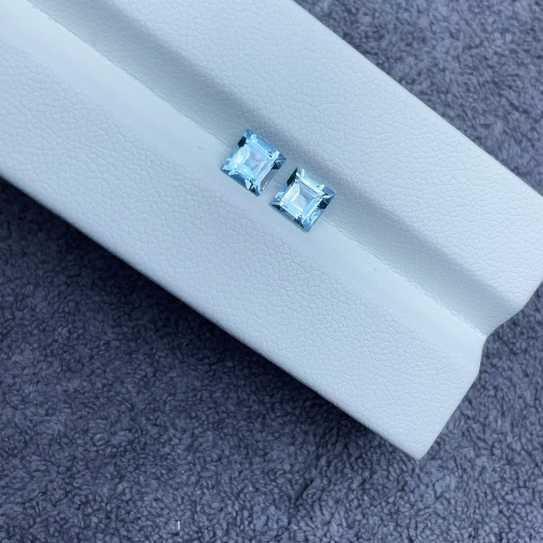 海蓝宝石裸石一对1.08Ct