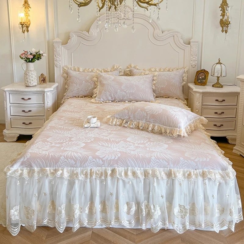 水星高端家纺凉席冰丝2025新款家用三件套提花凉感凉席子可机洗公