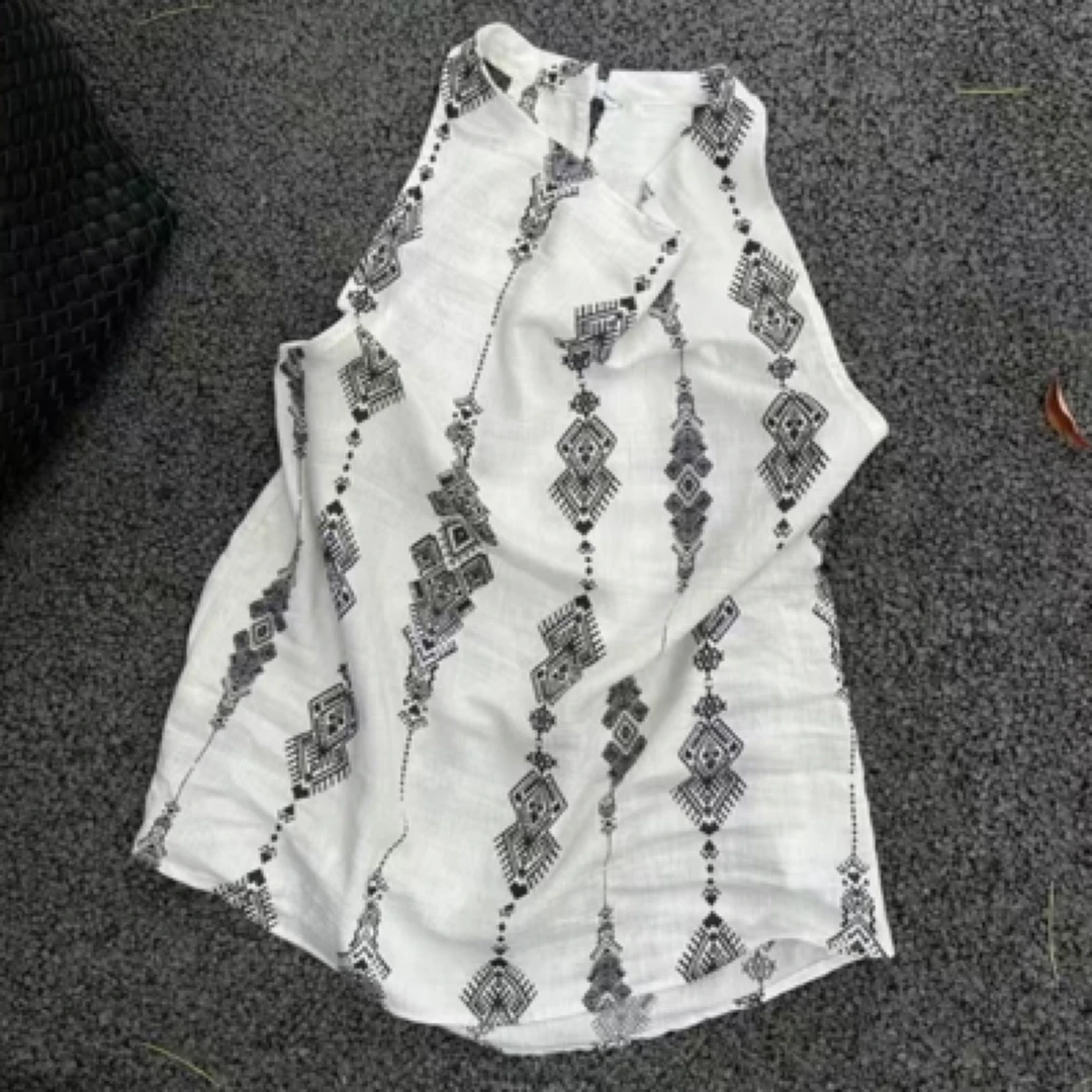 Coco 扎染文艺气质微荡领小衫