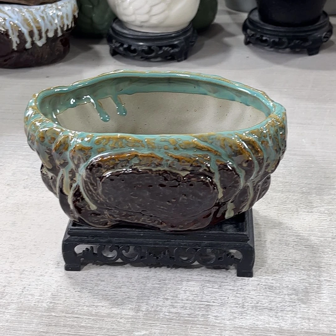 口径  17*12*8.5厘米陶瓷绿植多肉微瑕花盆