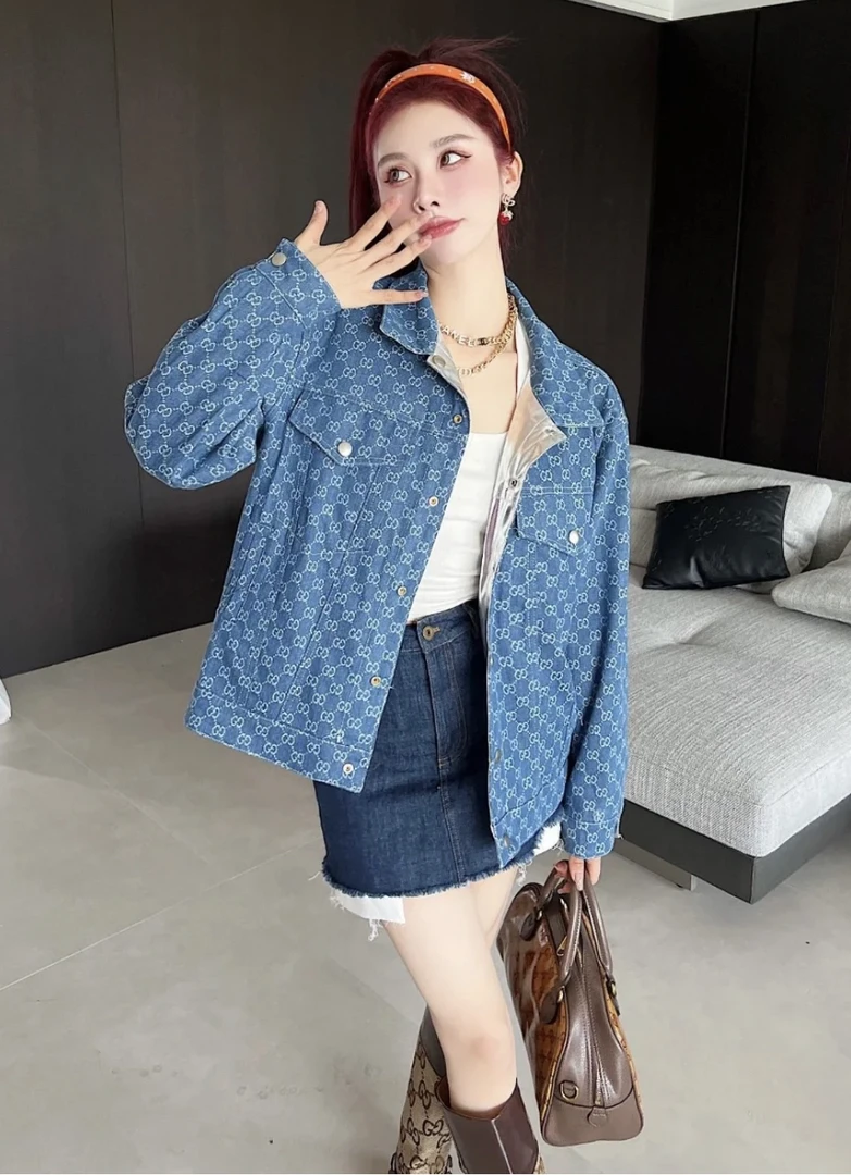 全新未使用 GUCCI/古驰  bb1341 棉 双面穿牛仔外套 38码 吊牌