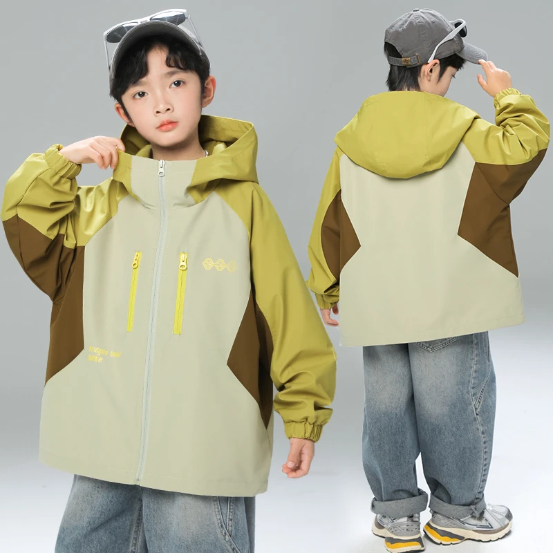 男童秋装外套2025新款洋气中大儿童秋冬季帅气男孩运动潮夹克风衣