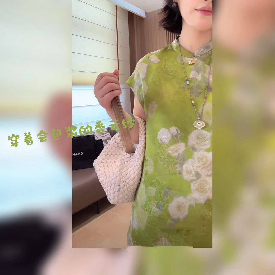 清仓～新中式高定100人丝考虑好下单连衣裙