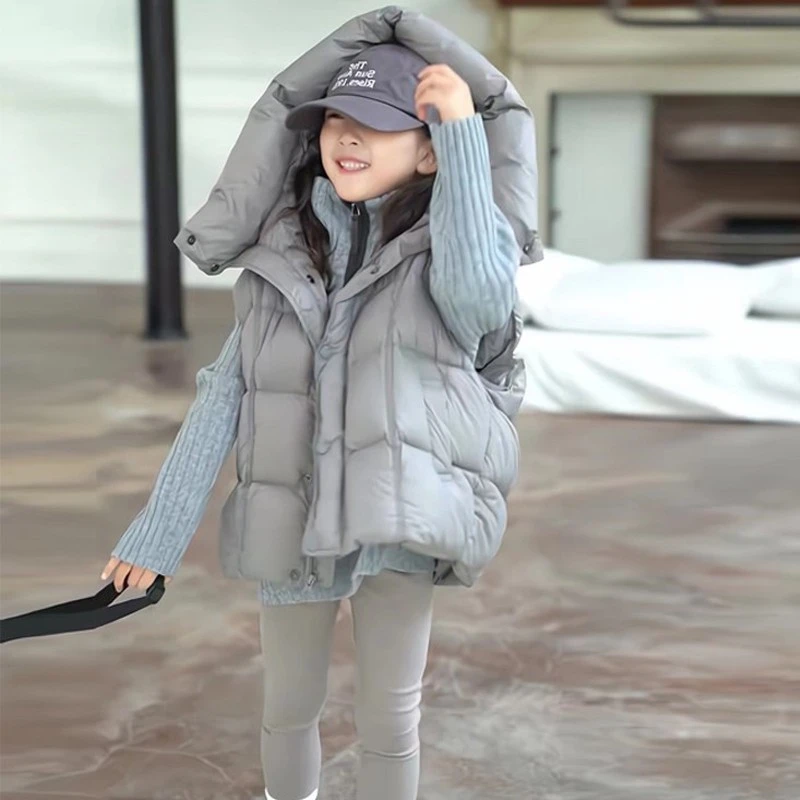 巴拉女童羽绒棉马甲秋冬装洋派女孩坎肩外套儿女童外穿冬季保暖