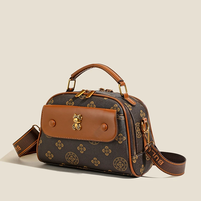 新款时尚百搭潮流女包单肩斜挎包3601棕色