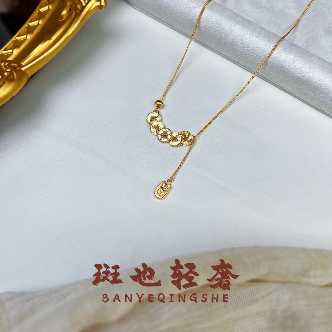 坠链均925银 【斑也正品】钱多多碎冰冰 招财纳福 吉言项链