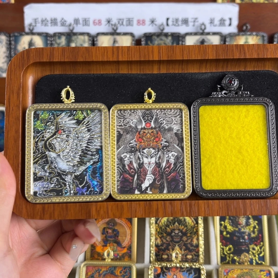 梦***境白鹤童子双面 黑色双鹿壳子